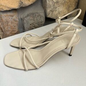 Massimo Dutti Leather Heel Sandals Size 40